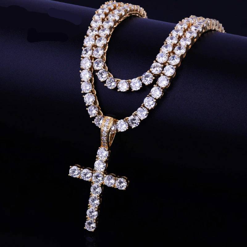 Men's Iced Out Zircon Cross Pendant Hip Hop Jewelry Mens Pendants