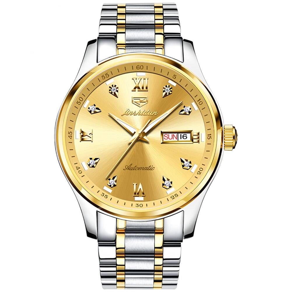 JSDUN Watch Classic Golden Dial Luxury Wristwatch Watches For Men