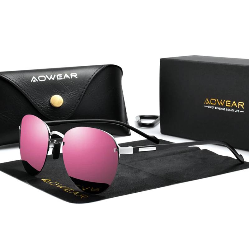 Womens Vintage Polarized Rimless Sunglasses Unisex Sunglasses