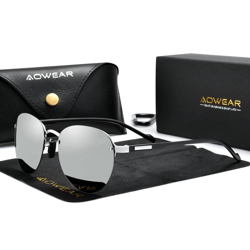Womens Vintage Polarized Rimless Sunglasses Unisex Sunglasses