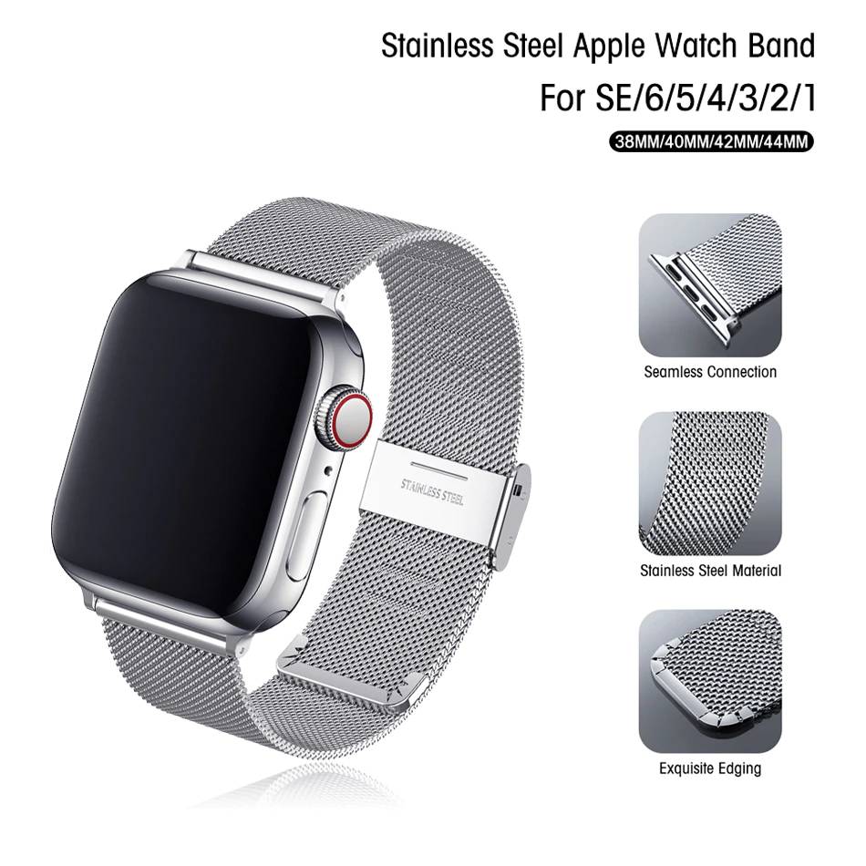 Milanese Strap for Apple Watch Mesh Metal Band Watch Straps and Bands