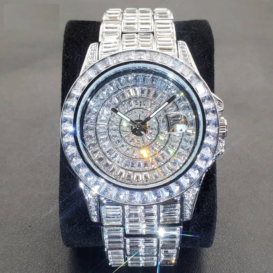 Mosaic Diamond Iced Out Watches for Men Watches