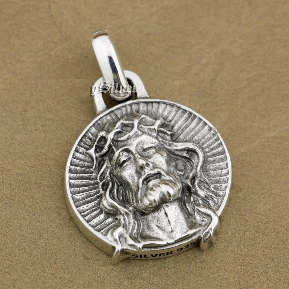 925 Sterling Silver Jesus Christ Pendant Mens Pendants
