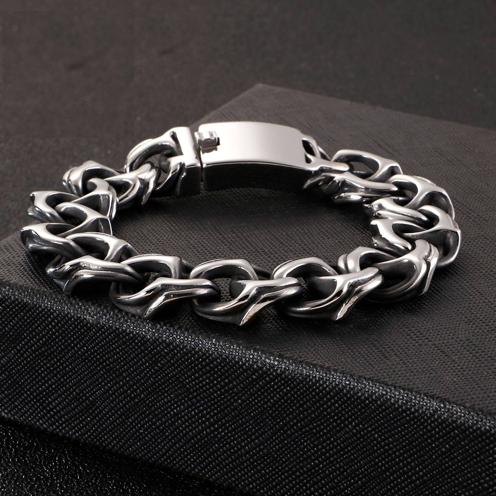 Retro Mens Engraved Chain Bracelets Men's Bracelets