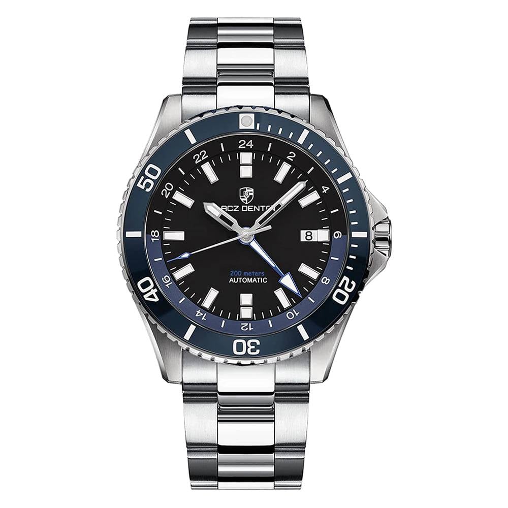 LACZ DENTON Brand Luxury GMT Automatic Watch | Jewelry Addicts