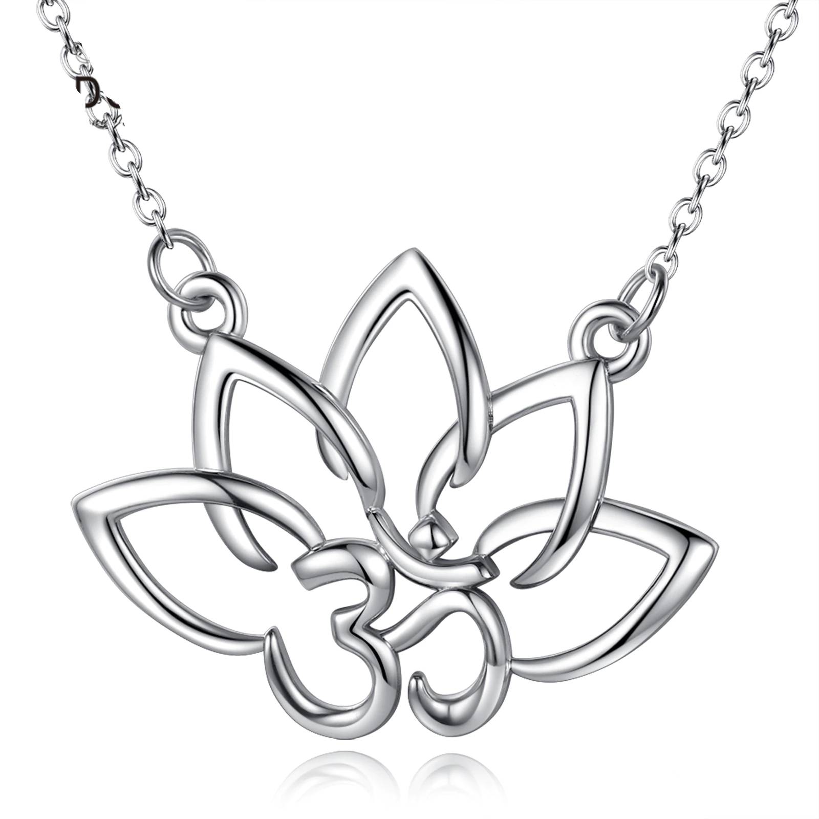 Real 925 Silver Blooming Lotus Pendant Necklace Necklaces & Pendants