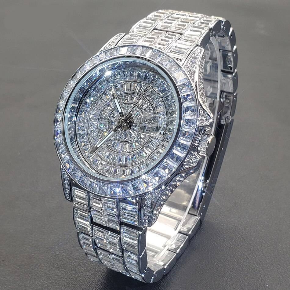 Mosaic Diamond Iced Out Watches for Men Watches