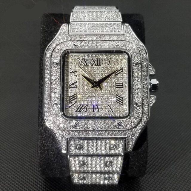 Luxury Bling Iced Out Square Watch | Jewelry Addicts