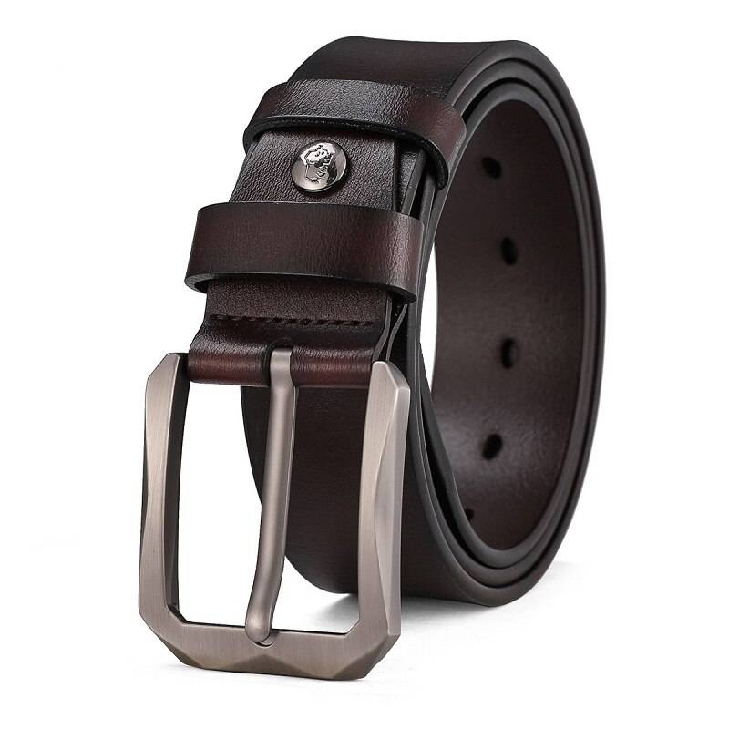 Casual Leather Belt with Single Prong Buckle for Jeans Mens Belts
