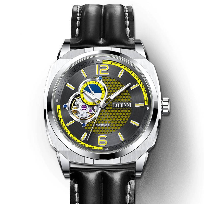 LOBINNI 2022 43mm Square NH39 Mechanical Watch Lobinni Watches