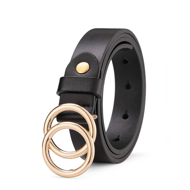 Leather Double O-Ring buckle Belt for Women Belts For Women
