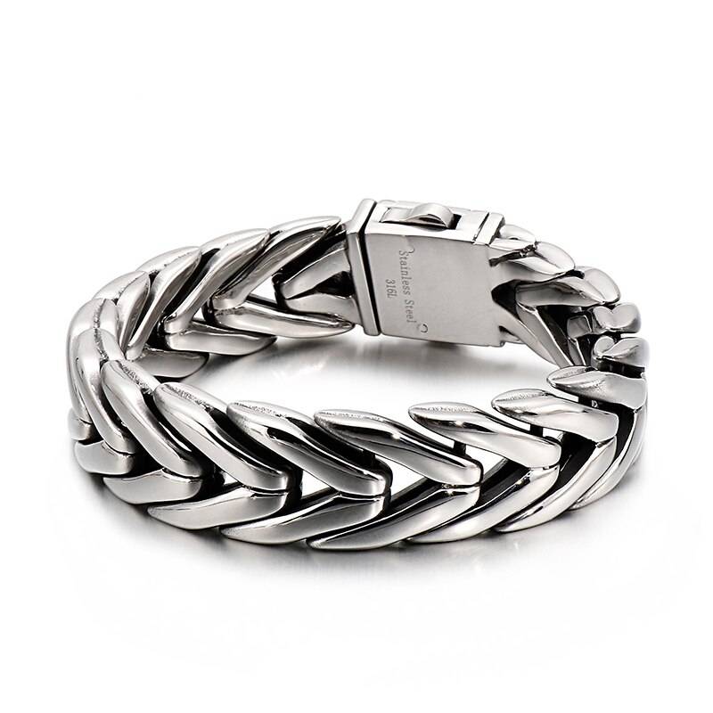 KALEN Punk High Polished Arrow Shaped Bracelet Men 22cm Stainless Steel Bike Chain Bilezik Boho Male Jewellry Accessories 2019 Men's Bracelets
