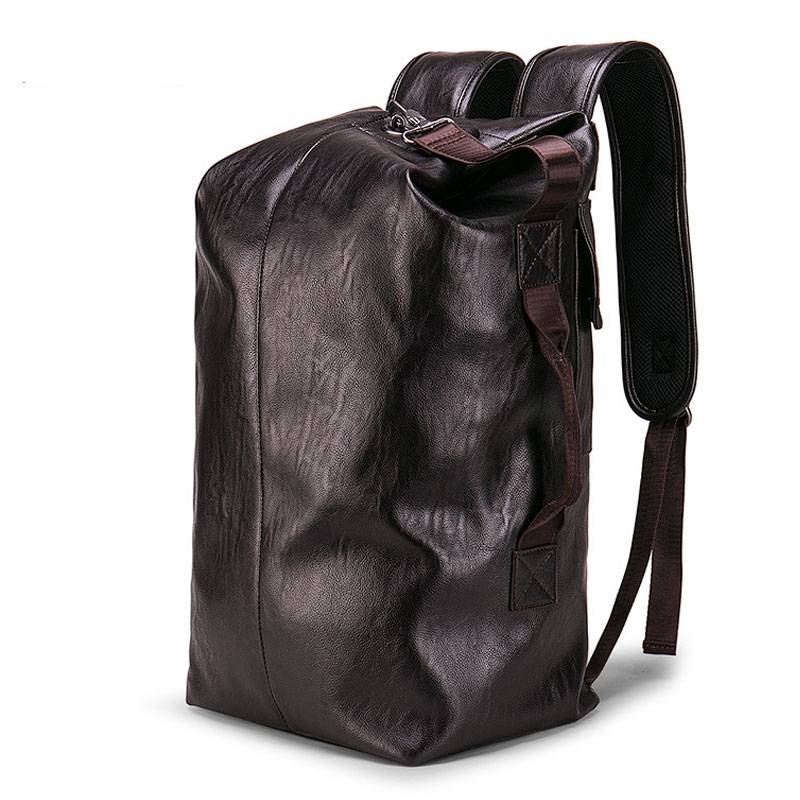 Hot Male Water Resistant Backpack Leather Trip Men Large Capacity Travel Backpack School Rucksack Black Back Bag mochila XA114ZC Laptop Backpacks