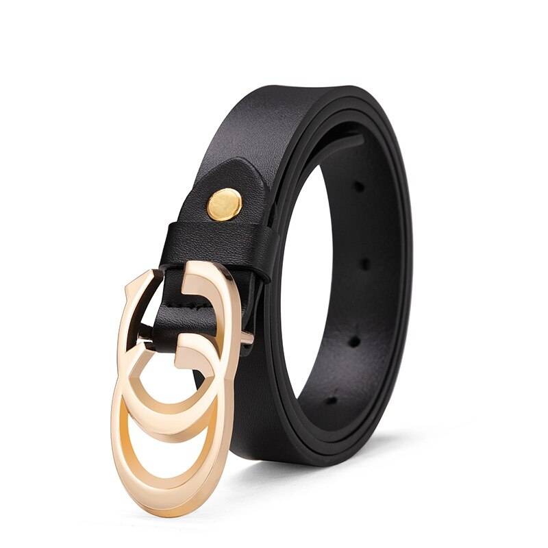 Double G Buckle Women's Genuine Leather Belt Belts For Women
