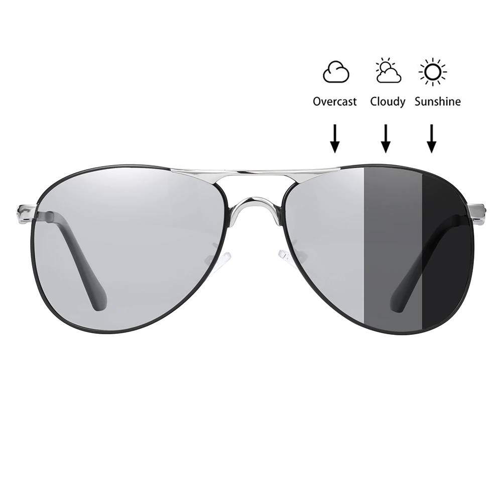 Men's Photochromic Sunglasses with Polarized Lens Unisex Sunglasses