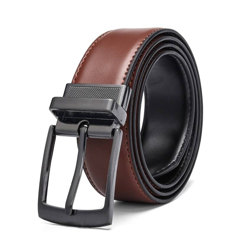 Men's Leather Reversible Belt 2 Sided Brown Black Mens Belts