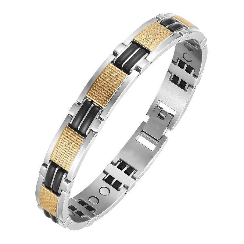 Couple Magnetic Stainless Steel Bracelet With Hook Buckle Magnetic Therapeutic Bracelets