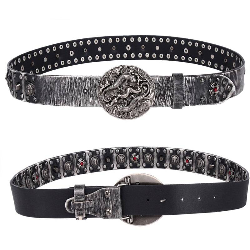 Retro Style Men's Belt Vintage Metal Buckle Mens Belts