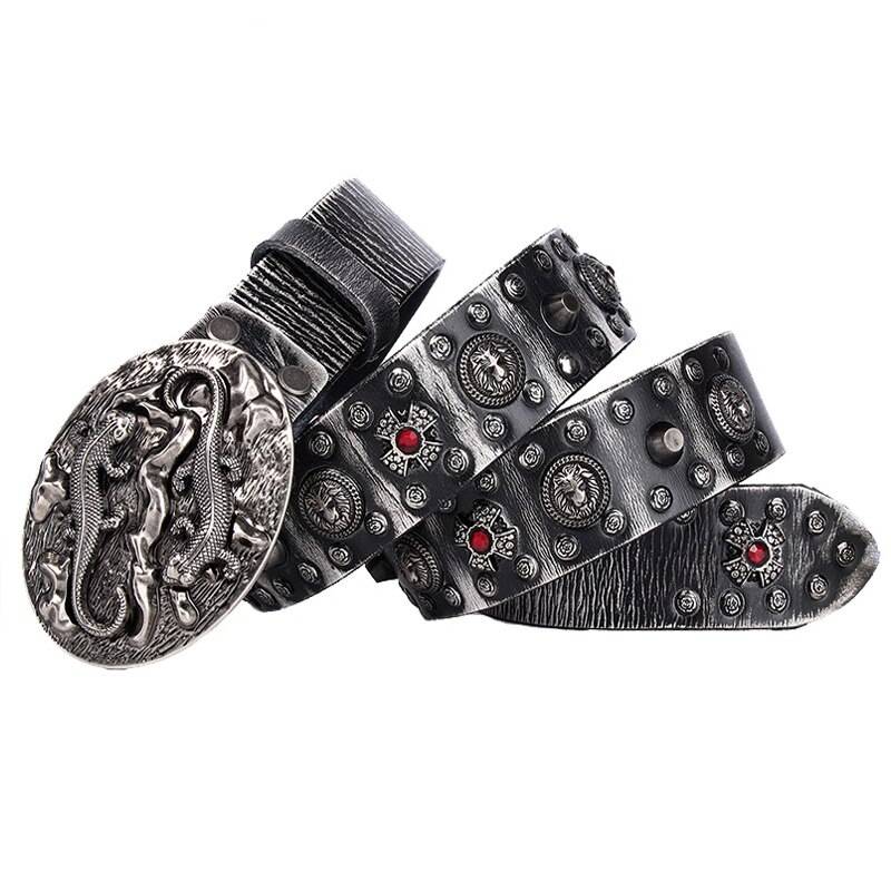 Retro Style Men's Belt Vintage Metal Buckle Mens Belts