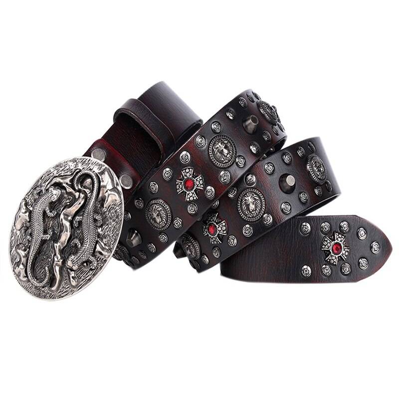 Retro Style Men's Belt Vintage Metal Buckle Mens Belts