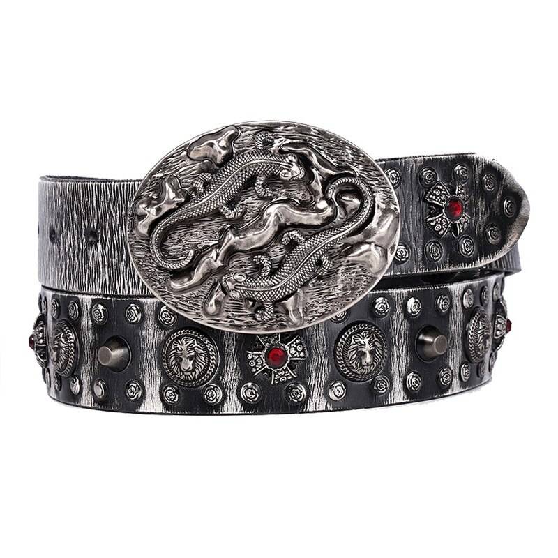 Retro Style Men's Belt Vintage Metal Buckle Mens Belts