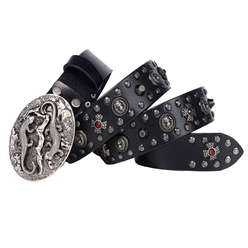 Retro Style Men's Belt Vintage Metal Buckle Mens Belts
