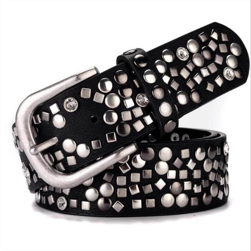 Vintage Rivet Rhinestone Women's Studded Belts Belts For Women