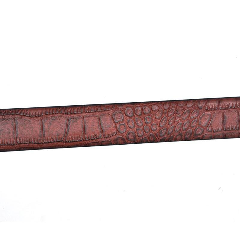 Crocodile Belt Men Genuine Leather Fashion Accessories Luxury Cowskin Crocodile Pattern Belts Red Brown Buckles metal Mens Belts