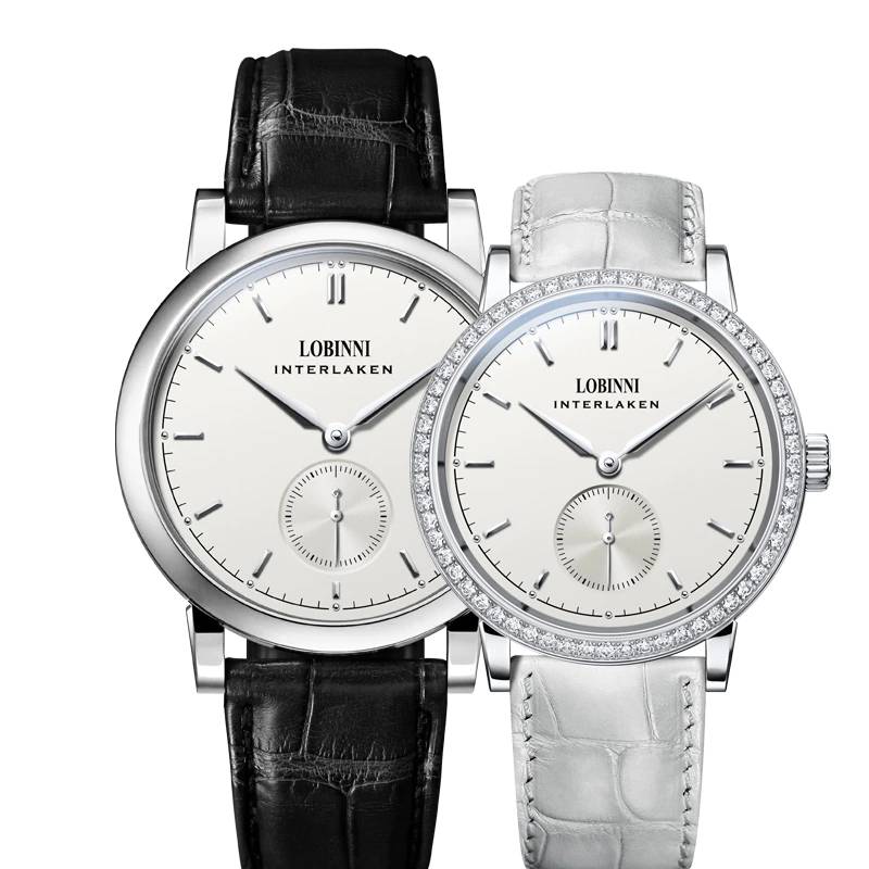 Lobinni Couple Watches Sapphire Vintage Leather Lobinni Watches