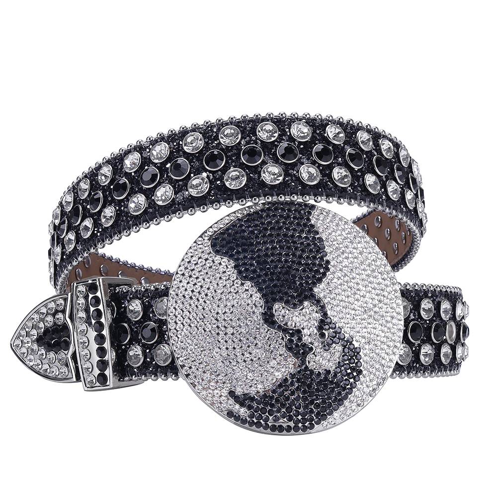 Western Bling Bling Crystal Diamond Studded Belts Belts For Women