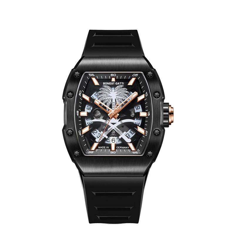 BONEST GATTI Top Craft Watch Carbon Fiber Men Hollow Automatic Mechanical Watch Niche Light Luxury Sports Watch - Coconut Tree Watches For Men