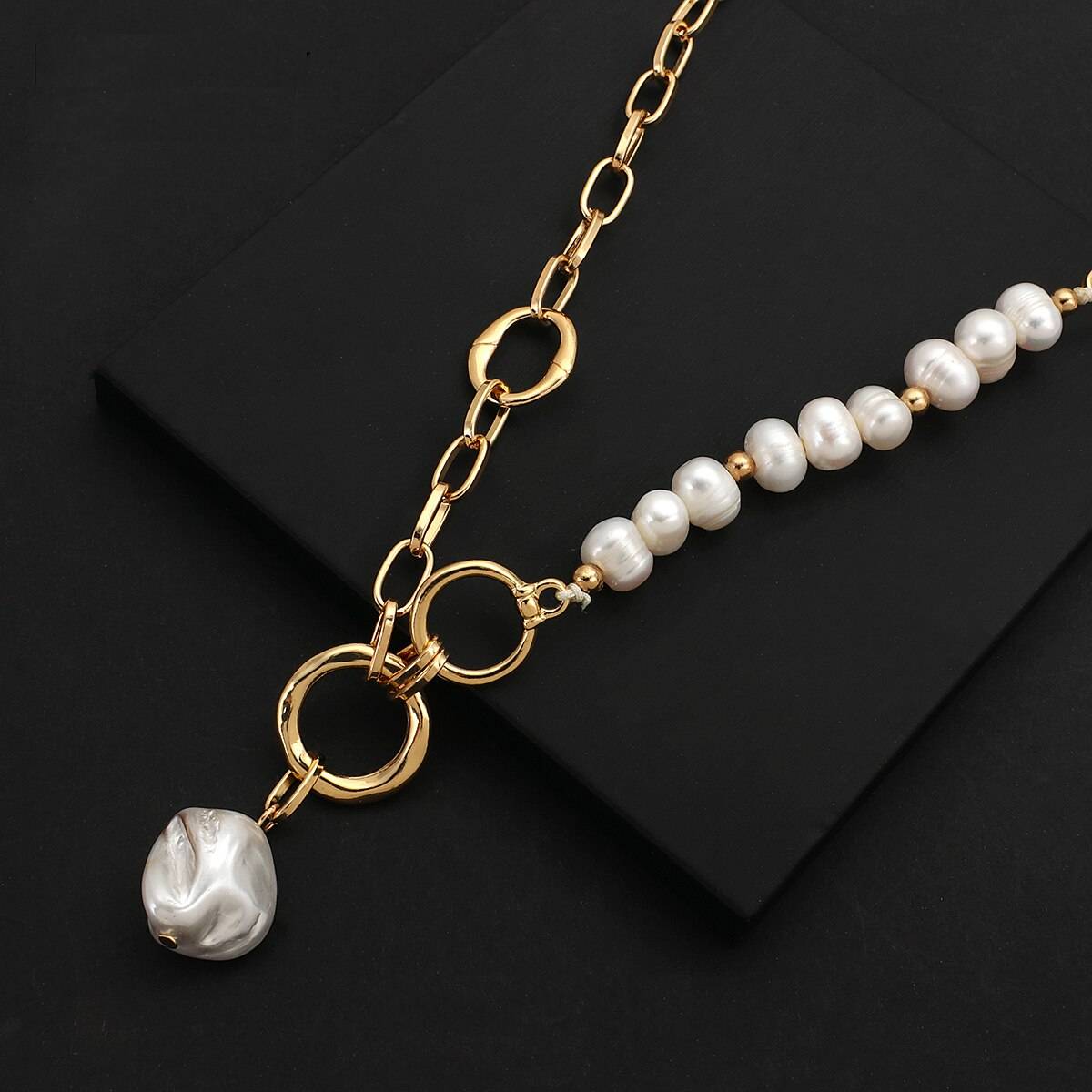 Natural Freshwater Pearl Chunky Chain Necklaces Necklaces & Pendants
