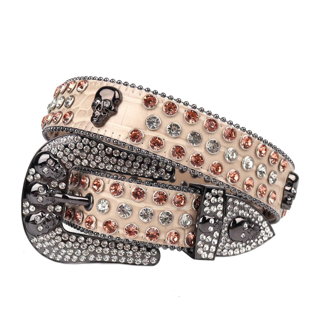 Western Rhinestone Belts Diamond Wide Buckle Cowgirl Strap Belts For Women