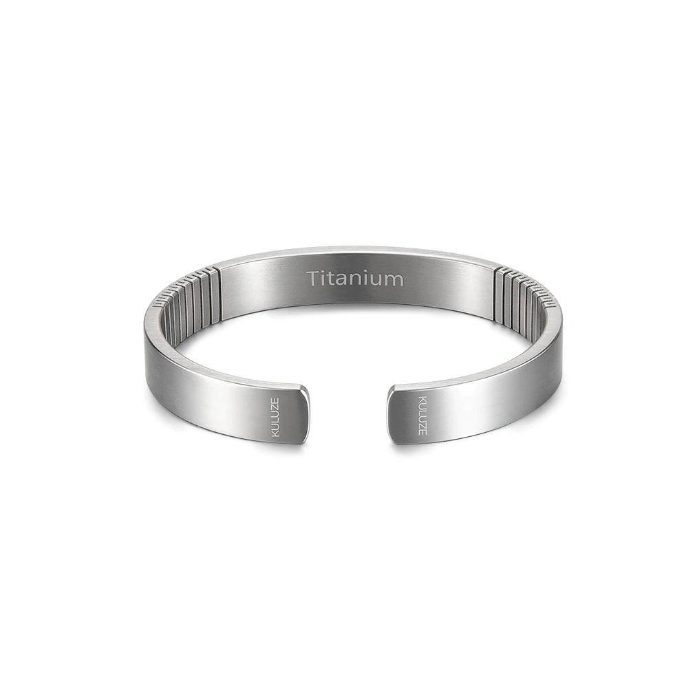 KULUZE Titanium wristband 100% Pure titanium Golf Athletic Bracelet Men Women C-Shaped cuff Bangle Bracelet fashionGift Men's Bracelets