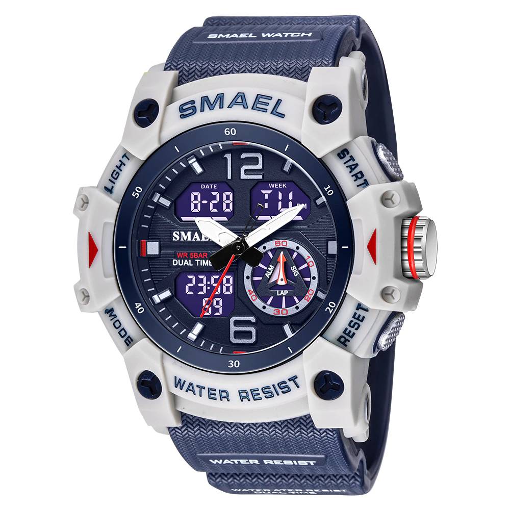 Sports Dual Display Watch for Men Led Digital Quartz SMAEL Watches