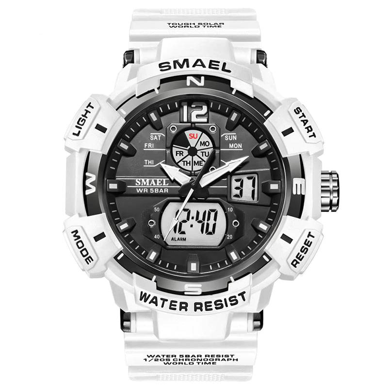 Mens Military Watch Dual Display Waterproof Sport Digital Watch SMAEL Watches
