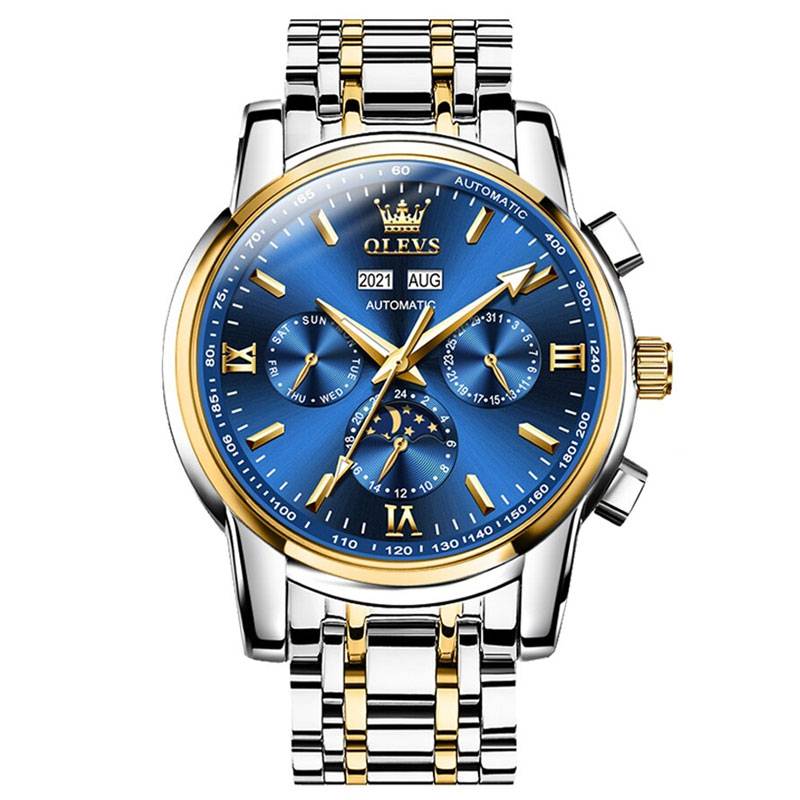 OLEVS Stainless Steel Waterproof Luminous Calendar Watch Olevs Watches