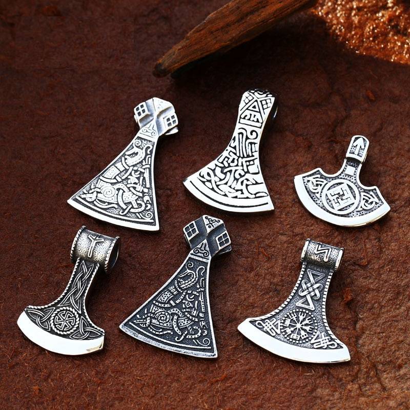 Viking Axe Pendant Celtic Amulets for Men Mens Pendants