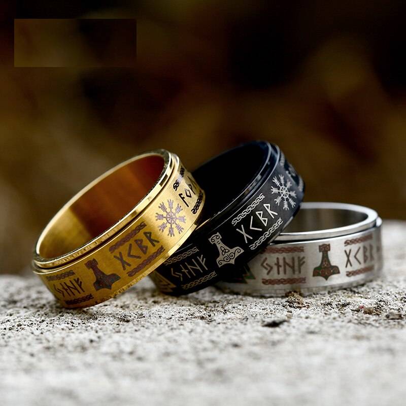 Gothic Stainless Steel Mens Viking Rings Mens Rings