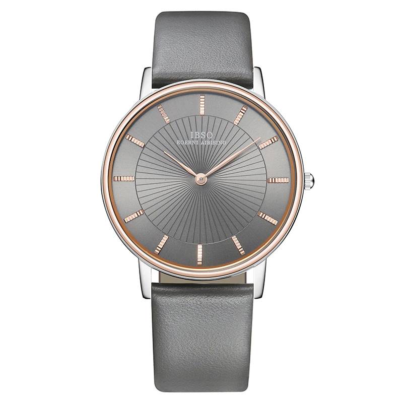 IBSO Top Brand Luxury Mens Quartz Watch Genuine Leather Strap Watch For Male Fashion Clock Relogio Masculino Watches For Men