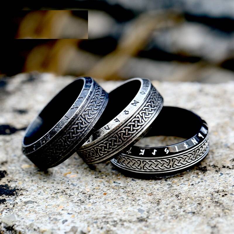 Gothic Stainless Steel Mens Viking Rings Mens Rings