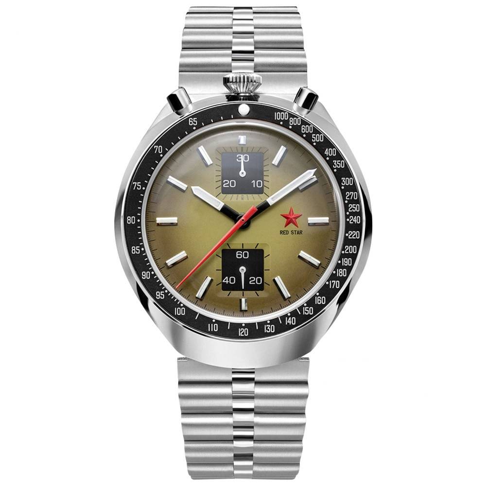RED STAR Watch Bullhead Seagull ST1901 Chronograph Watches For Men