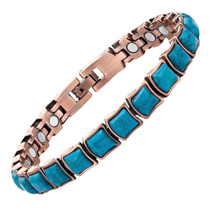 Copper Plating Magnetic Semi Precious Stone Bracelets Magnetic Jewelry