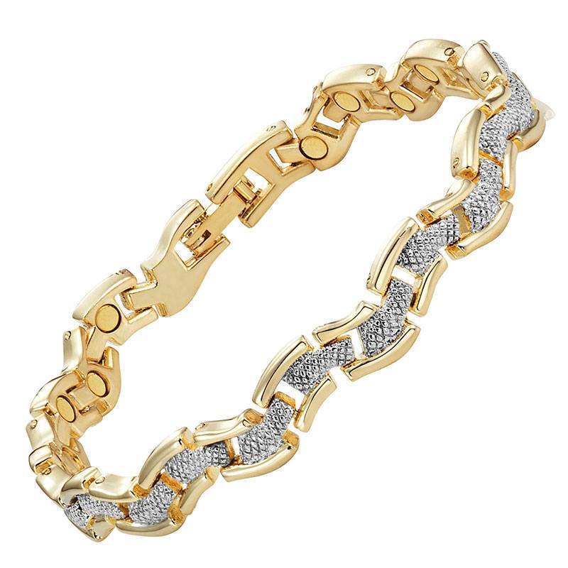 Elegant Magnetic Wave Bracelet for Women Gold Plating Magnetic Jewelry