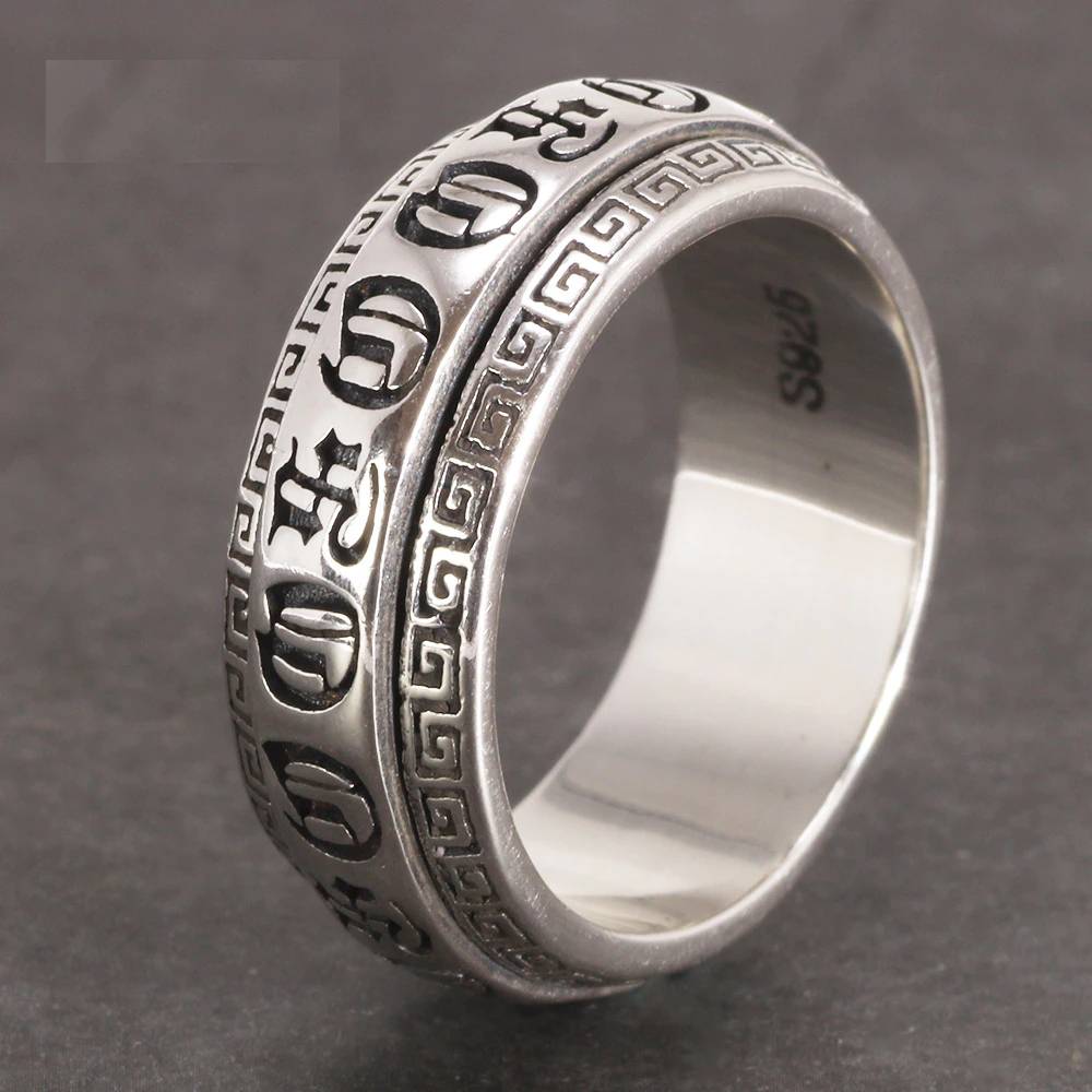 925 Sterling Silver Buddha Ring Mens Rings