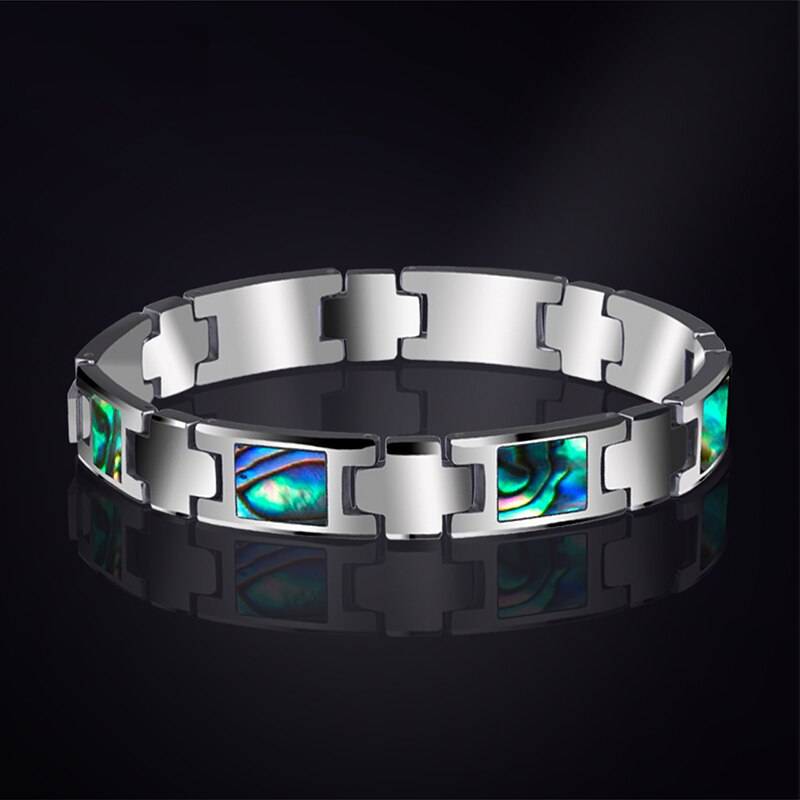 20CM Tungsten Carbide Bracelet with Inlay Sea Shells Men's Bracelets
