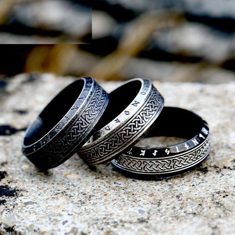 Beier 316L Stainless Steel Fashion Style MEN Women Fashion Odin Norse Viking Totem Amulet Rune Words Rings Jewelry LR-R143 Mens Rings Women's Rings