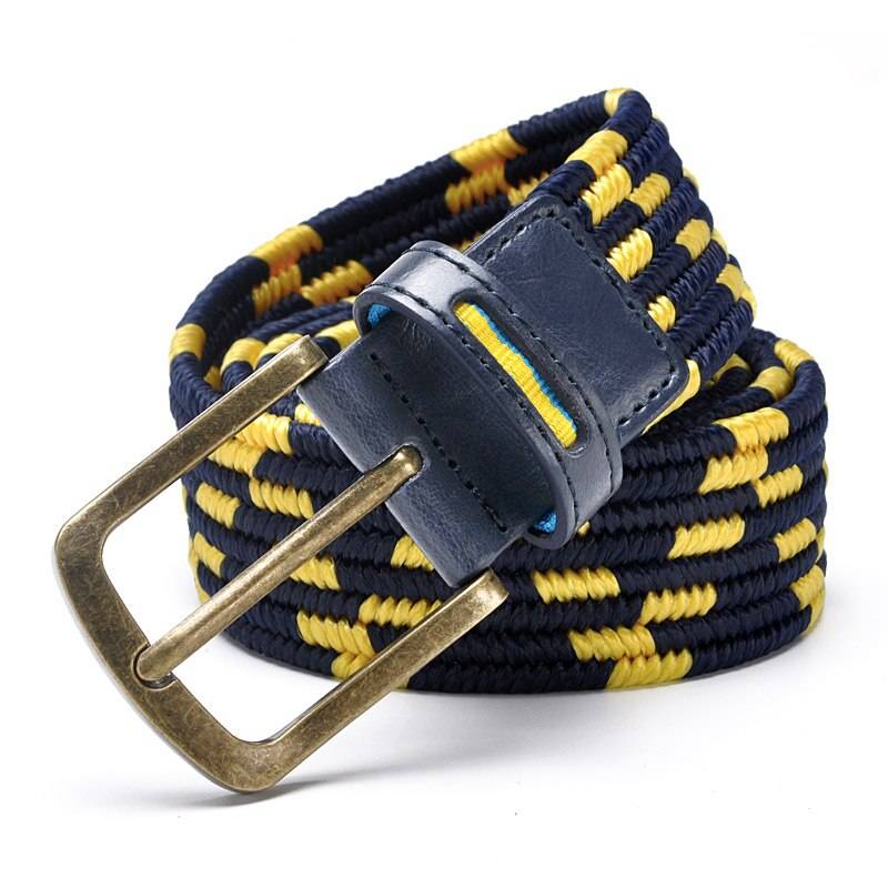 Flexible Braided Golf Belt Antique Brass/Silver Buckle 5 Color Options Mens Belts