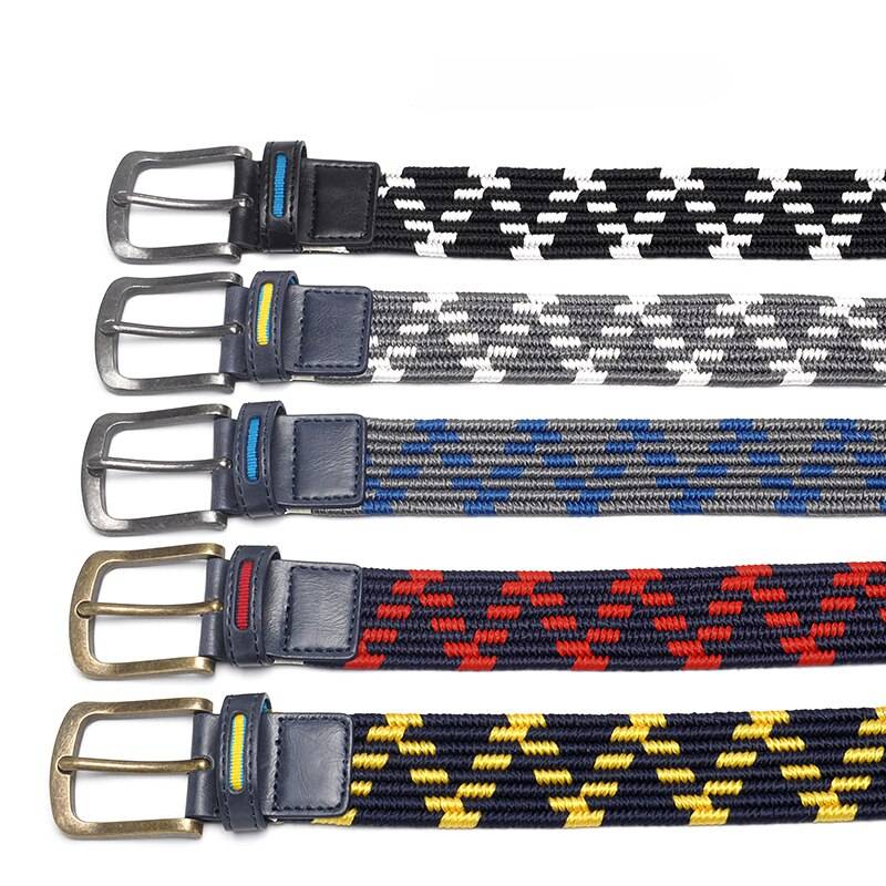 Flexible Braided Golf Belt Antique Brass/Silver Buckle 5 Color Options Mens Belts