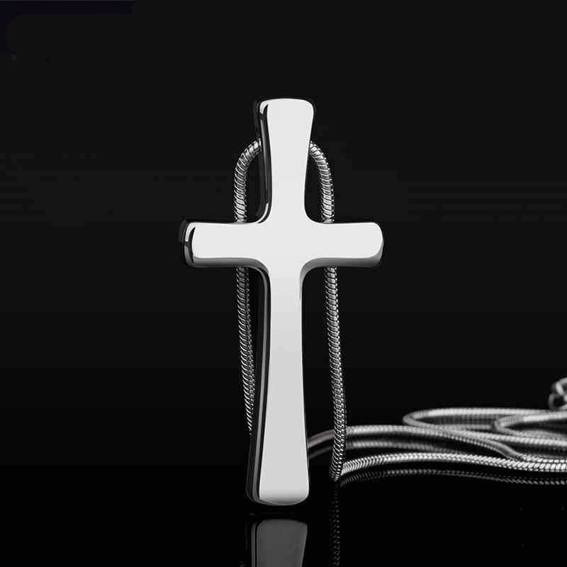 Cross Pendant Polished Scratch Proof Tungsten Steel Mens Pendants